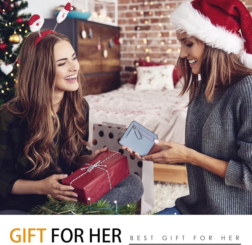 Toughergun Women’s Small Slim Leather Wallet with RFID Protection, Compact Bifold Mini Purse with Clear ID Window