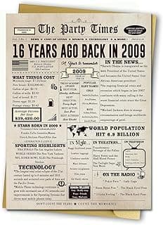 Huameigf Cool Gifts for 16 Year Old Girls Boys, Humor 16th Birthday Gifts Ideas for Girls Boys, Sweet 16th Birthday Card for Her Him, Happy 16 Birthday Decorations for Daughter Son