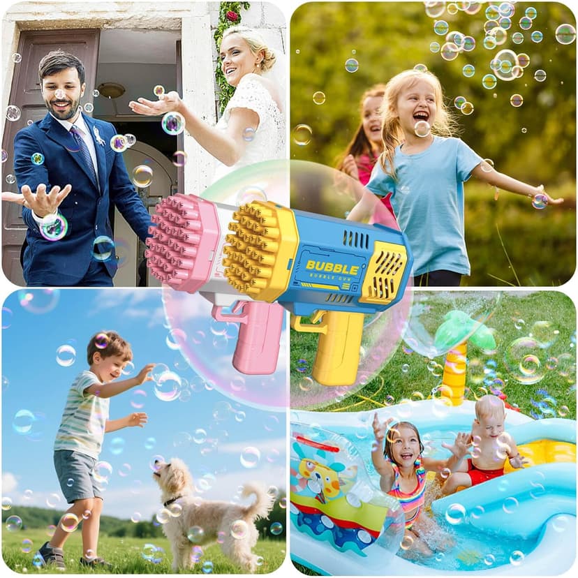 JONEG Toys for 3-8 Year Old Boys Girls: 2 Pack Bubble Machine for Kids with Bubble Solution, Gifts for 3 4 5 6 7 8 Years Old Boy Birthday Toy for Kid Toddlers Ages 4-6 Outdoor Wedding Bubbles Wands