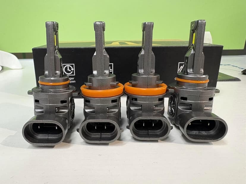 Termitor H11/H8/H9 & 9005/HB3 Light Bulbs Combo, 100,000LM 12X Ultra Brightness, Real 1:1 Mini Size, 6500K White 85000Hrs Long Life with Cooling Fan, 9005 H11 Fog Lights, Plug and Play, Pack of 4