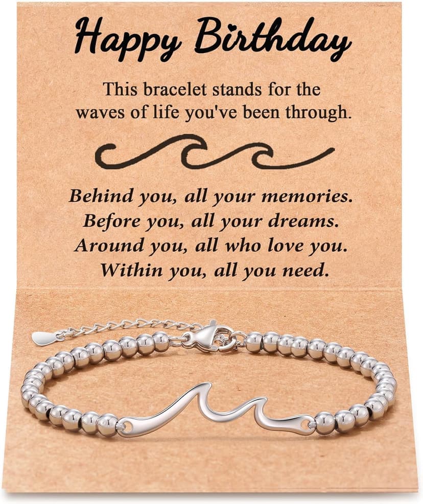 Tarsus Birthday Gifts for Women, Through The Waves of Life, Birthday Bracelet for Women Friend Sister Daughter Mom Grandma...