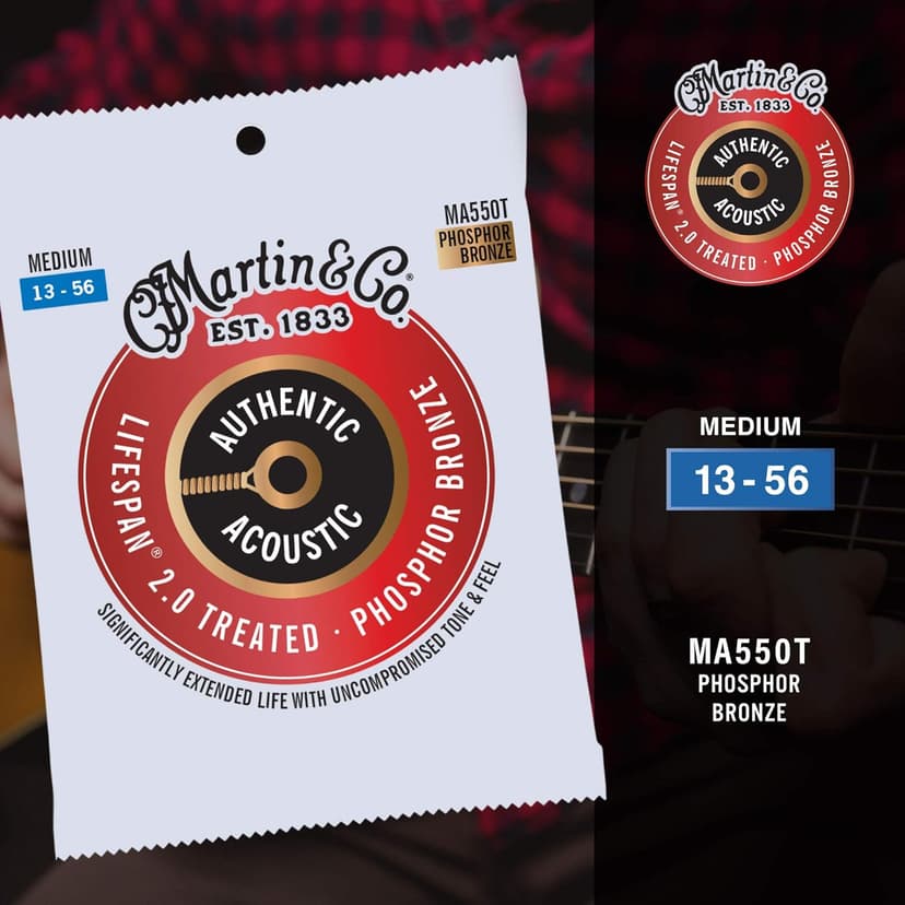 MARTIN Authentic Acoustic Guitar Strings - Lifespan 2.0 Treated