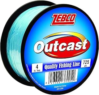 Zebco Outcast Monofilament Fishing Line, Low Memory and Stretch, High Tensile Strength