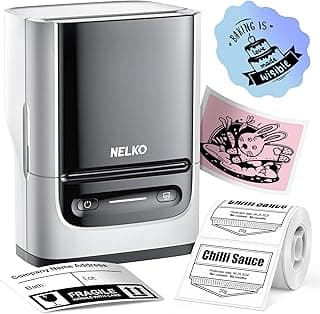 Nelko Label Maker Machine with Tape, PM220 Bluetooth Label Printer, 2 Inch Portable Thermal Printer for Small Business, Address, Logo, Clothing, Sticker Printer for iOS, Android & PC, White