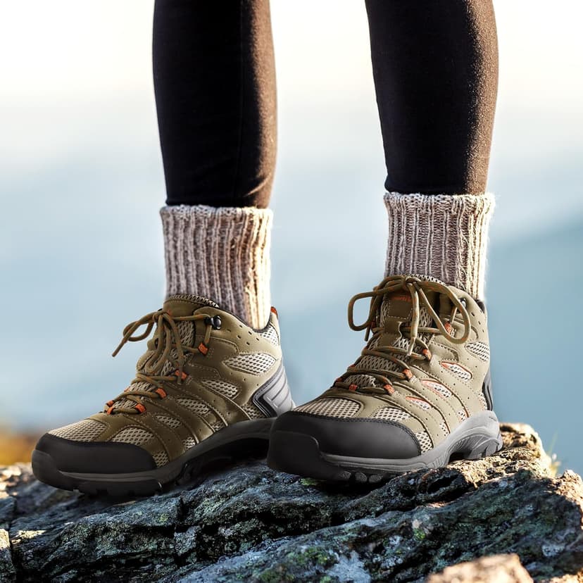 NORTIV 8 Women's Waterproof Hiking Boots Outdoor Trekking Mid Backpacking Mountaineering lightweight boots