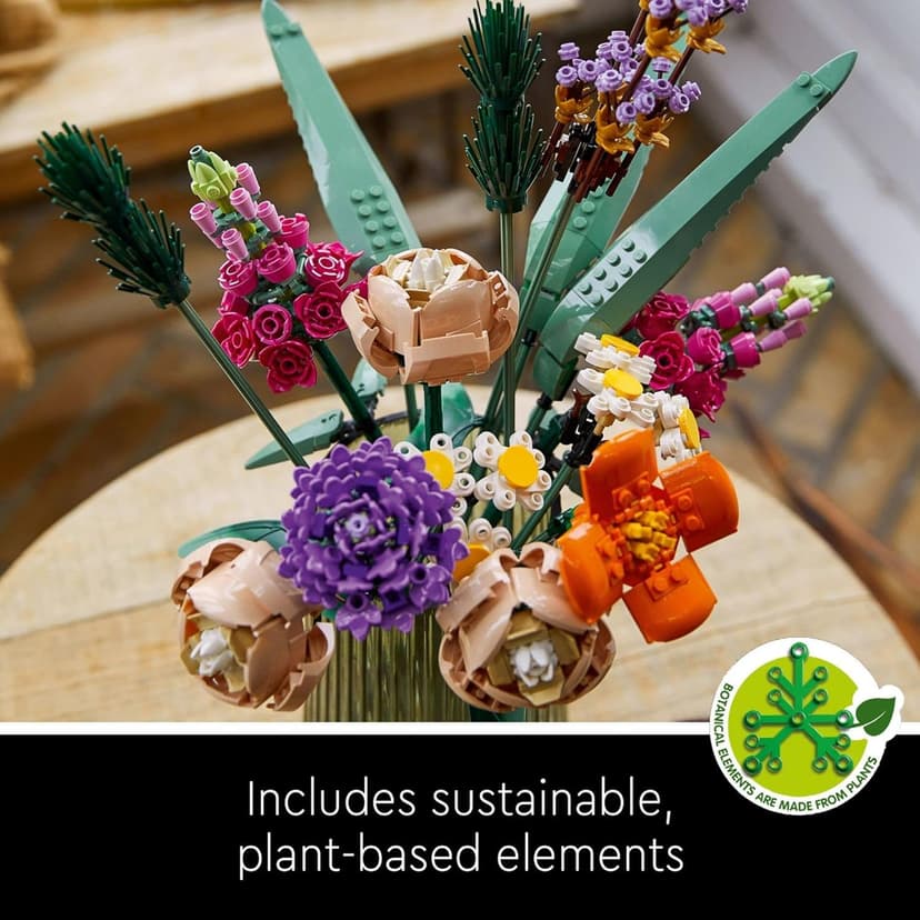 LEGO Icons Flower Bouquet Building Set - Artificial Flowers for Decoration for Home and Display, Ages 18+ - Small Fake Flowers for Table, Desk, Office - Gift for Birthdays - 10280