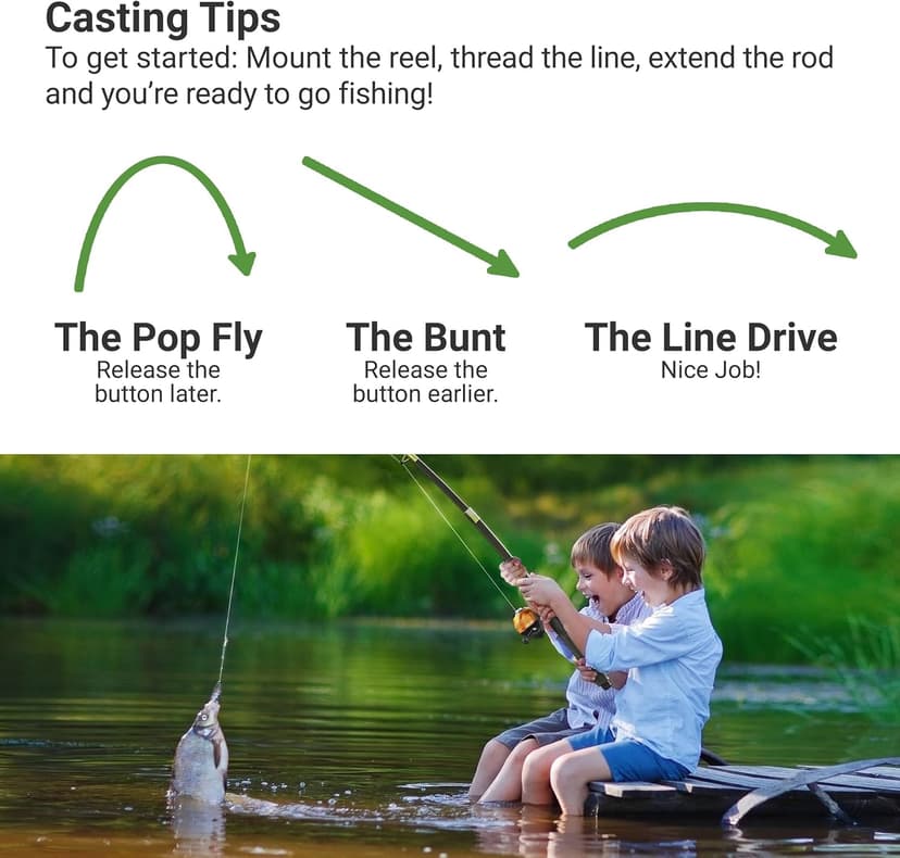 Lanaak Kids Fishing Pole, Kids Portable Telescopic Fishing Rod Set, Tackle Box and Fishing Net Combo Kit, Kids Fishing Gear for Boys and Girls Age 5-10 and Youth