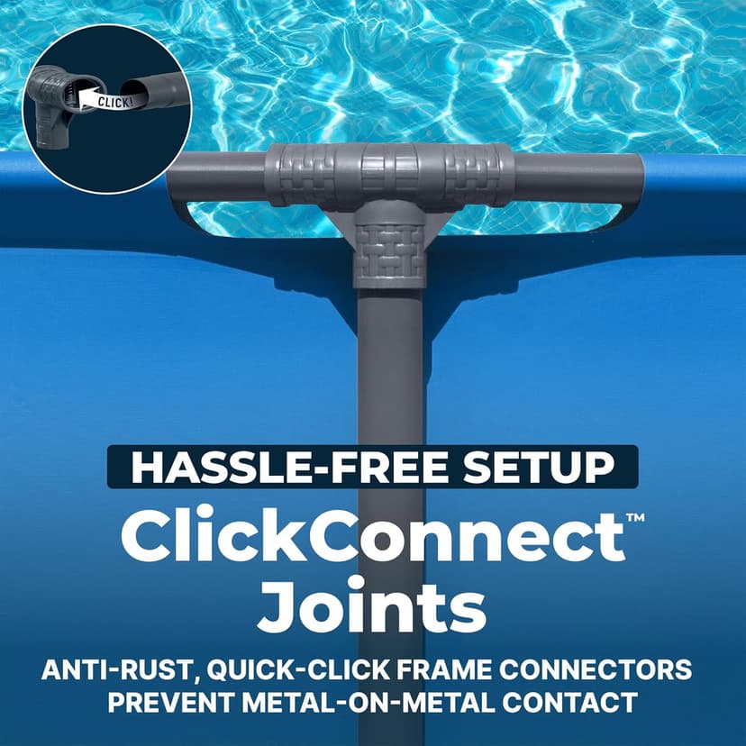 Bestway Steel Pro MAX 15’ x 48" Above Ground Pool, Round Metal Frame Outdoor Swimming Pool for Backyard, Blue, Pool ONLY