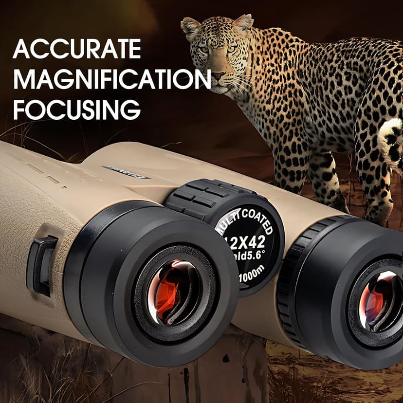 12x42 HD Binoculars for Adults High Powered Binoculars with Upgraded Phone Adapter Compact Binocular with Low Light Night Vision for Bird Watching Hunting Outdoor Sports Concerts Camo