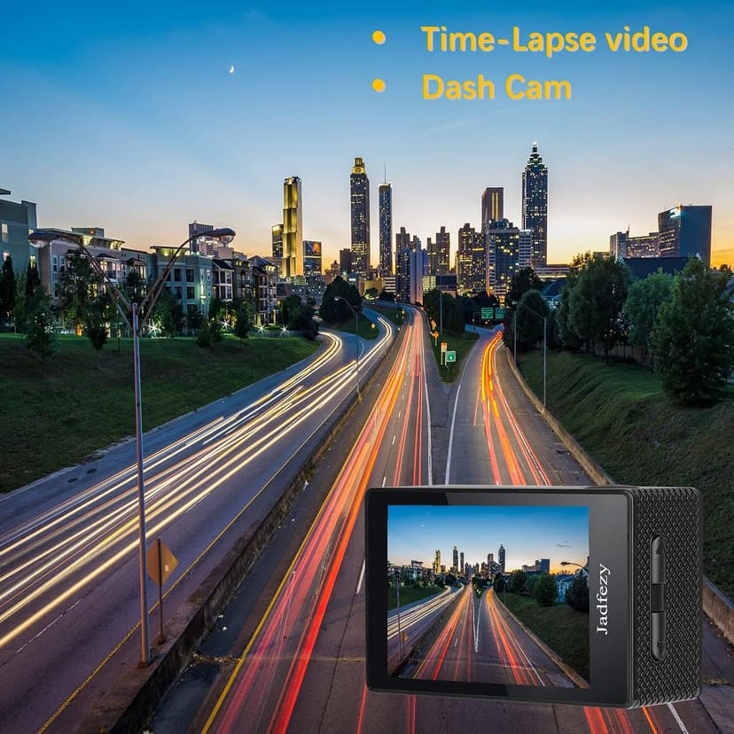 Jadfezy Action Camera FHD 1080P with 32GB Card, 98FT/30M Underwater Waterproof Camera with 2 Rechargeable Batteries, Wide Angle Sports Camera with Accessories Kit Suitable for Helmet, Bicycle, etc.