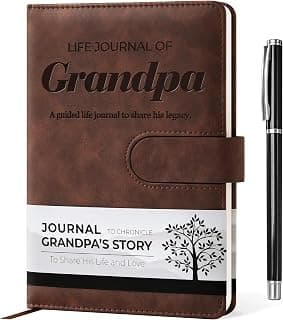 Grandpa I Want to Know Your Life Story Leather Journal (Hardcover): A Grandpa's Memory and Keepsake Guided Legacy Journal - Birthday Gifts for Grandpa - Ideal Gifts for Fathers Day from Granddaughter Grandson B0FQP2NQT7