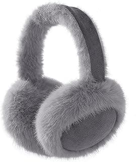 Clothirily EarMuffs for Women, Faux Fur Warm Ear Muffs for Winter, Foldable Winter Ear Covers, Fuzzy Ear Warmers for Women