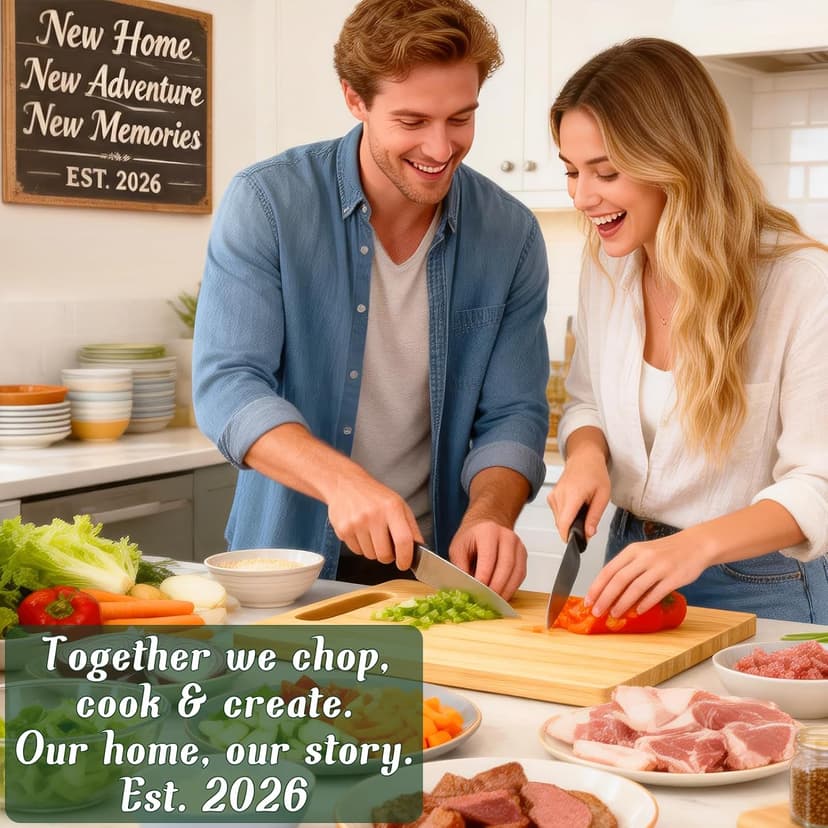 MY-ALVVAYS House Warming Gifts New Home, Perfect House Warming Gifts, New Home Gift Idea for Women Men Homeowner, New Apartment Essentials, New Home New Adventure New Memories 2026 Cutting Board B09C8LPH15