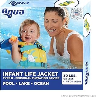 Aqua Oceans 7 Life Jacket for Kids - US Coast Guard Approved Life Vest for Infant, Child & Youth Boys and Girls, Open-Side PFD for Boating, Swimming & Water Sports