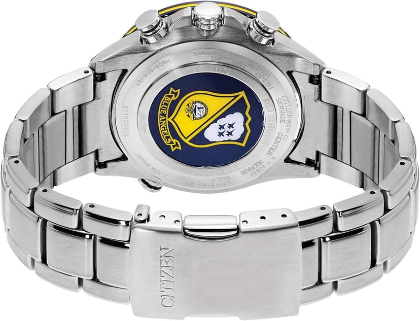 Citizen Men's Eco-Drive Sport Luxury World Chronograph Atomic Time Keeping Watch in Stainless Steel, Blue Dial (Model: AT8020-54L)