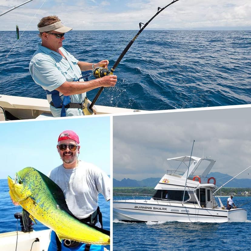 Sougayilang Trolling Reel Saltwater Level Wind Reels, Drag Reels Boat Fishing Ocean Fishing for Sea Bass Grouper