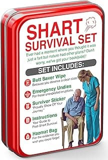 Unique Stocking Suffers for Men Birthday Husband Teens Potty Humor Prank Him Fart Funny Survival Set Gag Gift with Underwear, Hazmat Bag and Wet Wipe for Men B0DWDSKX8P