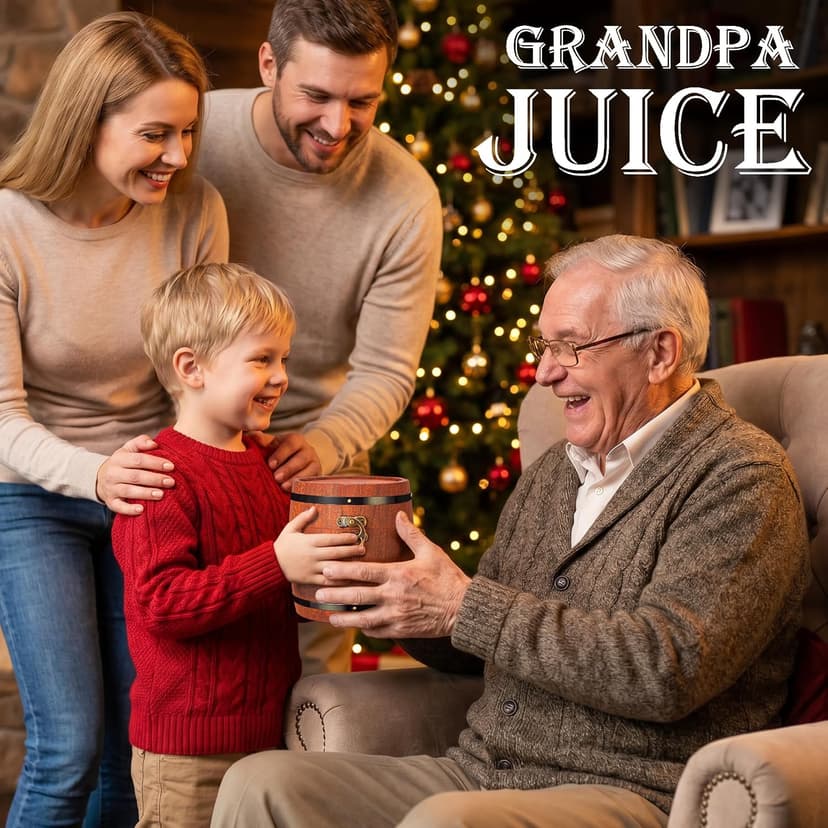 LIGHTEN LIFE Grandpa Juice Whiskey Glass Set 12 oz, Rocks Glasses Father's Day Ideas in Barrel Box, Unique Bourbon Glass Gifts for Men, Best Grandpas, Grandfather, Birthday, Christmas B0GWR6K4YN