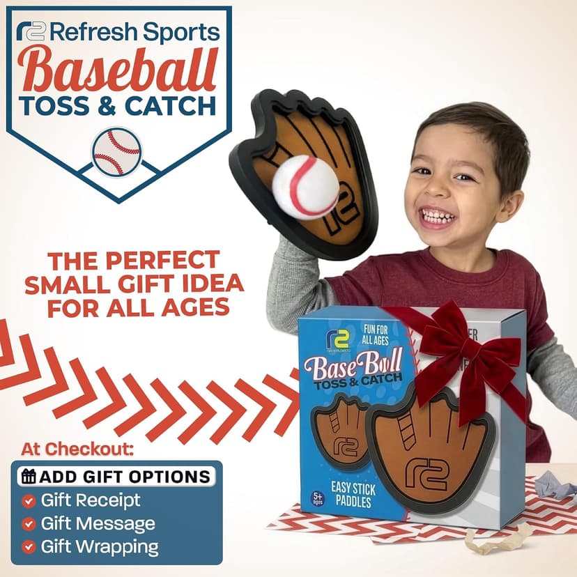 Toss and Catch Ball Game Set - Easy to Use Sticky Balls & Beginner Baseball Training Glove - Premium Toy Paddle Fits All Hand Sizes From Toddlers to Teens & Adults - Fun Gift Idea for Boys and Girls