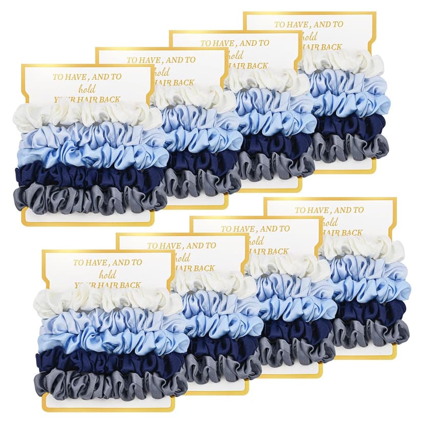 8 Pack Bridesmaid Gifts Satin Bridesmaid Scrunchies Soft Hair Ties Bachelorette Party Favors Hair Accessories for Women Bridesmaid Proposal Gift (Gradient Blue) B0DTKDN7FR