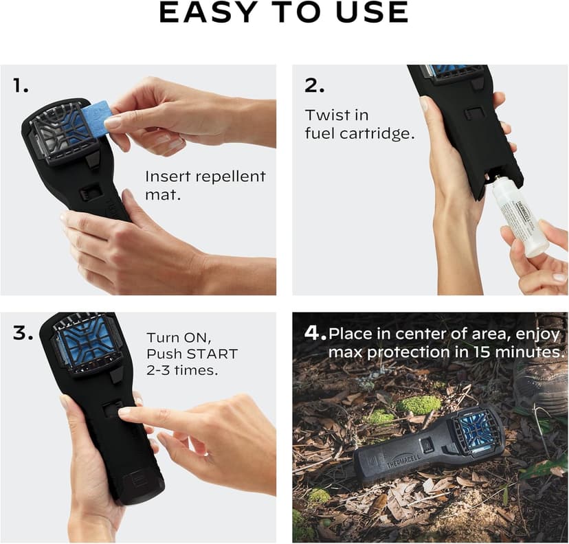 Thermacell Mosquito Portable Repeller; Includes 12-Hour Refill; 15 Foot Zone of Protection; Highly Effective Mosquito Repellent; Bug Spray Alternative; Scent Free