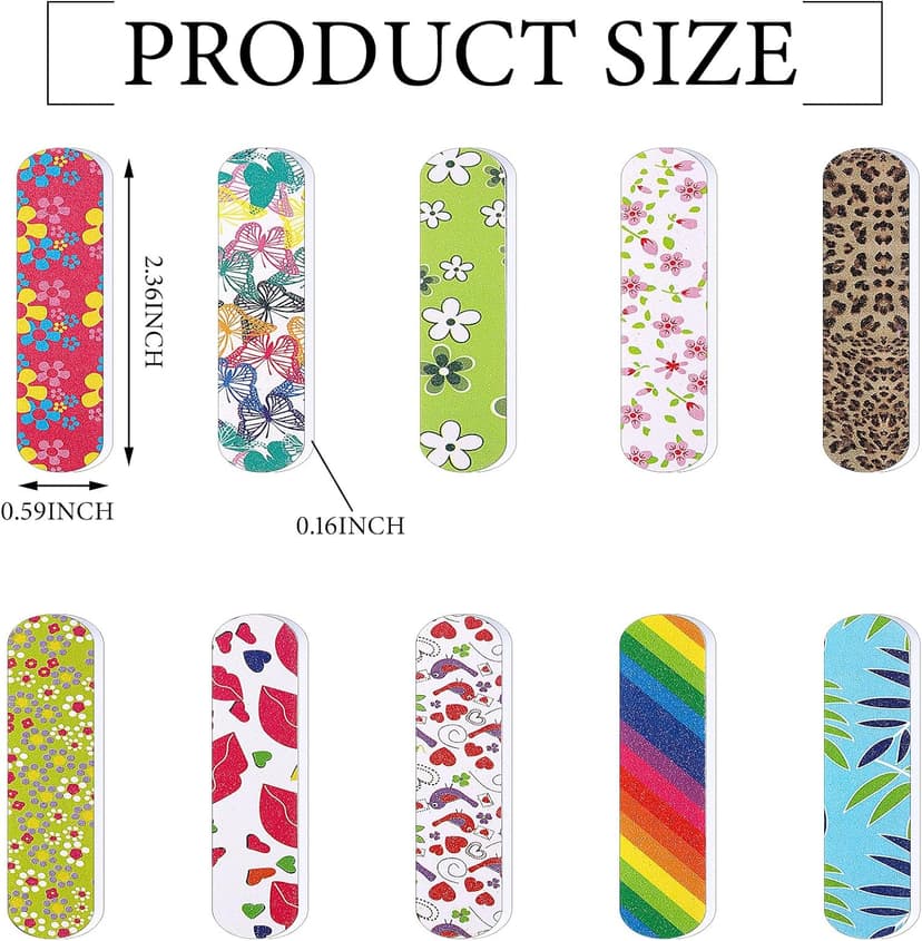 Colorful Emery Boards for Manicure Pedicure, Travel Size, Professional Salon Filing Tool, Disposable Fingernail Shaping Sumind 100 Pack Mini Nail Files Double Sided Bulk,2.36 x 0.59 x 0.16 Inch B086YF7PZP