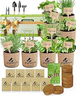 Christmas Gifts for Mom, Women, Her - 9 Herb Indoor Garden Starter Kit with Pots, Soil & Tools - Unique Birthday Gifts for Women, Housewarming Present for Wife - Grow Kitchen Windowsill Herbs