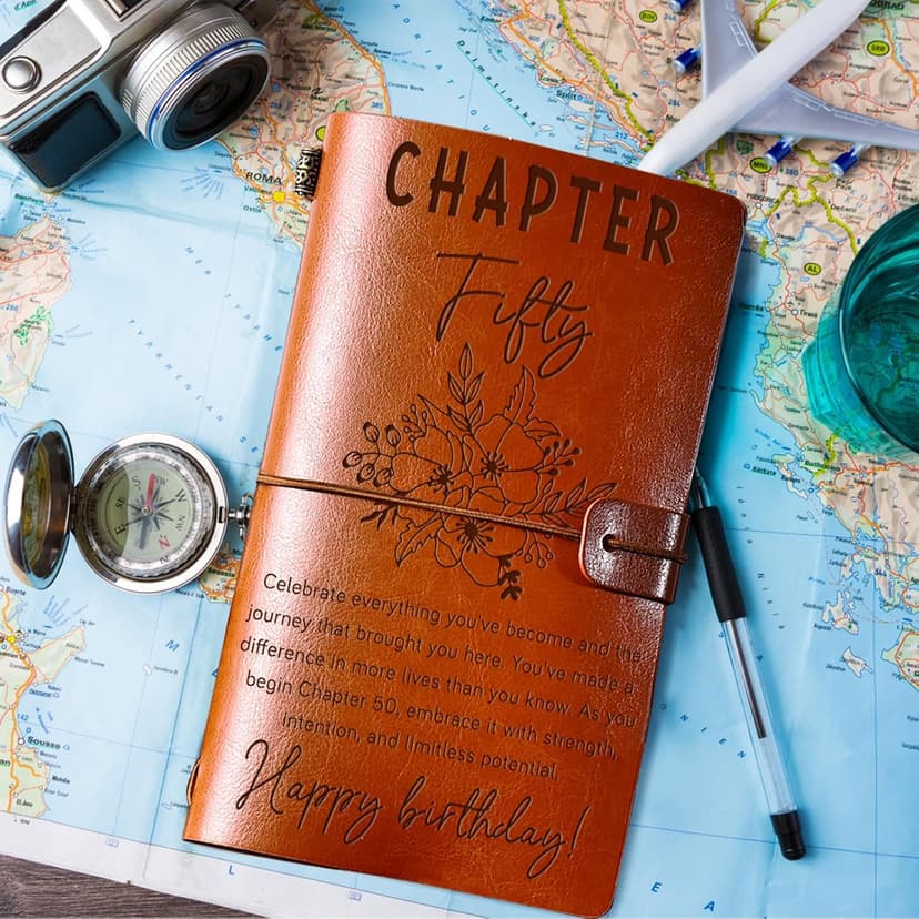 50th Birthday Decorations for Women, 50 Year Old Birthday Gifts Refillable Notebook, Turning 50 Fifty 1976 Bday Presents 50th Birthday Gifts for Hers, Chapter 50 Journal for Women B0FSKNHGKG