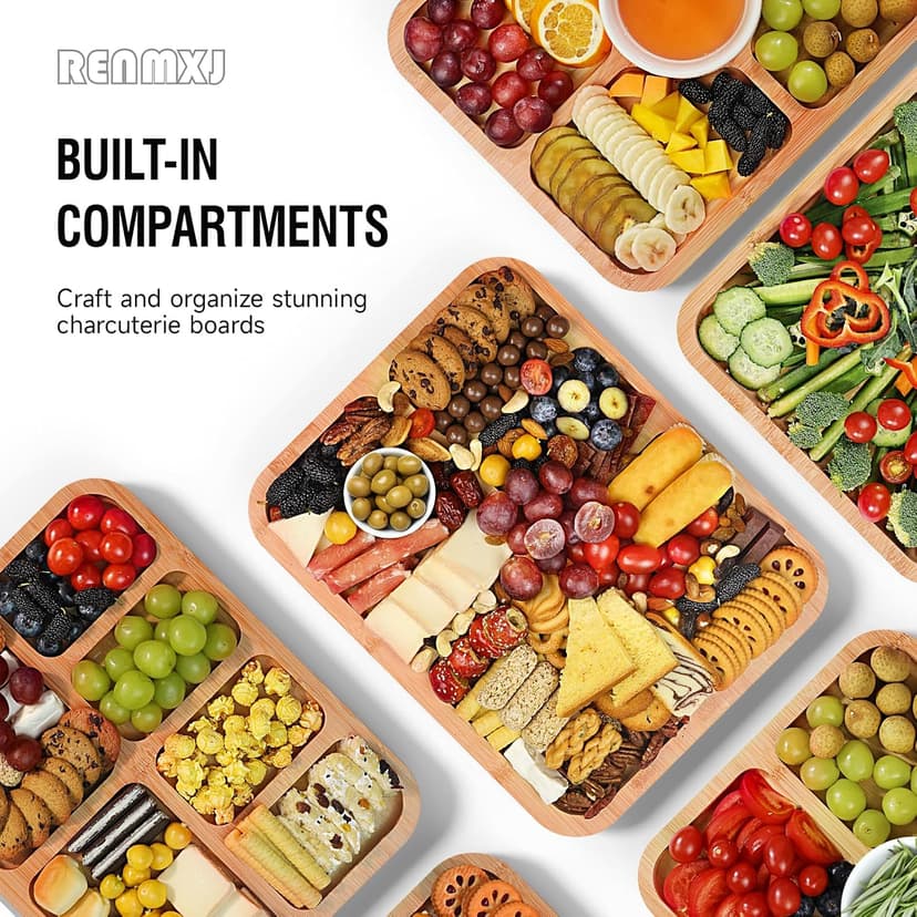 Clear Lid Keeps Food Fresh, Travel Portable Board for Kitchen, Picnic and Party, House Warming Gifts New Home Renmxj Portable Charcuterie Boards with Lid, Cheese, Veggie & Snack Tray B0DCK32SXQ