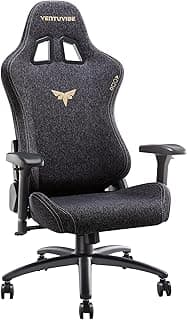 Gaming Chair 4D Adjustable Armrests - 170° Reclining & 320lb Capacity, High Back Ergonomic Computer Chair with Lumbar Support, Fabric Office Chair for Adults (Black)