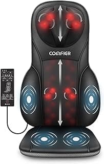 COMFIER Shiatsu Back Massager with Heat, Deep Kneading & Rolling Massage Chair Pad, Chair Massager for Office Home Use Father Day Gifts for man