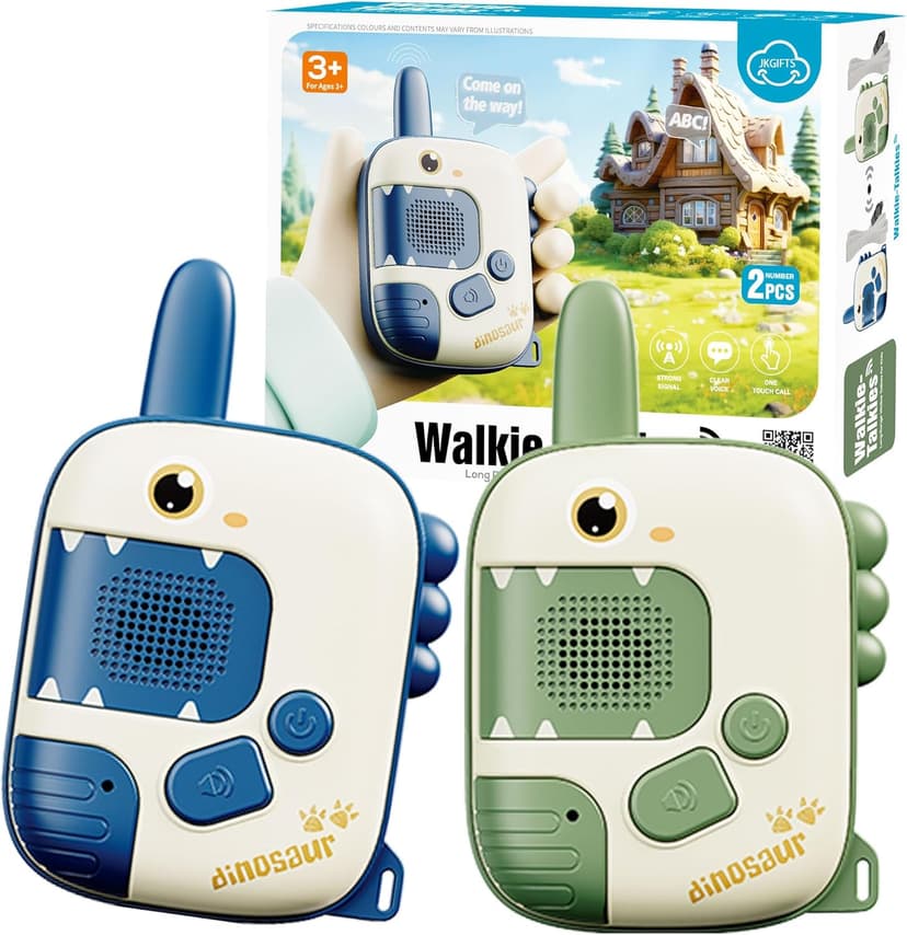 Dino Walkie Talkies for Kids,Dinosaur Toys for Kids 3-5-7,Toddler Kids Toys 2 Pack Birthday Gifts for 3 4 5 6 7 8 9 Year Old Boy Girls Toy for 3-12 Boys Outdoor Game,Easter Christmas Stocking Stuffers B0D9258QC7
