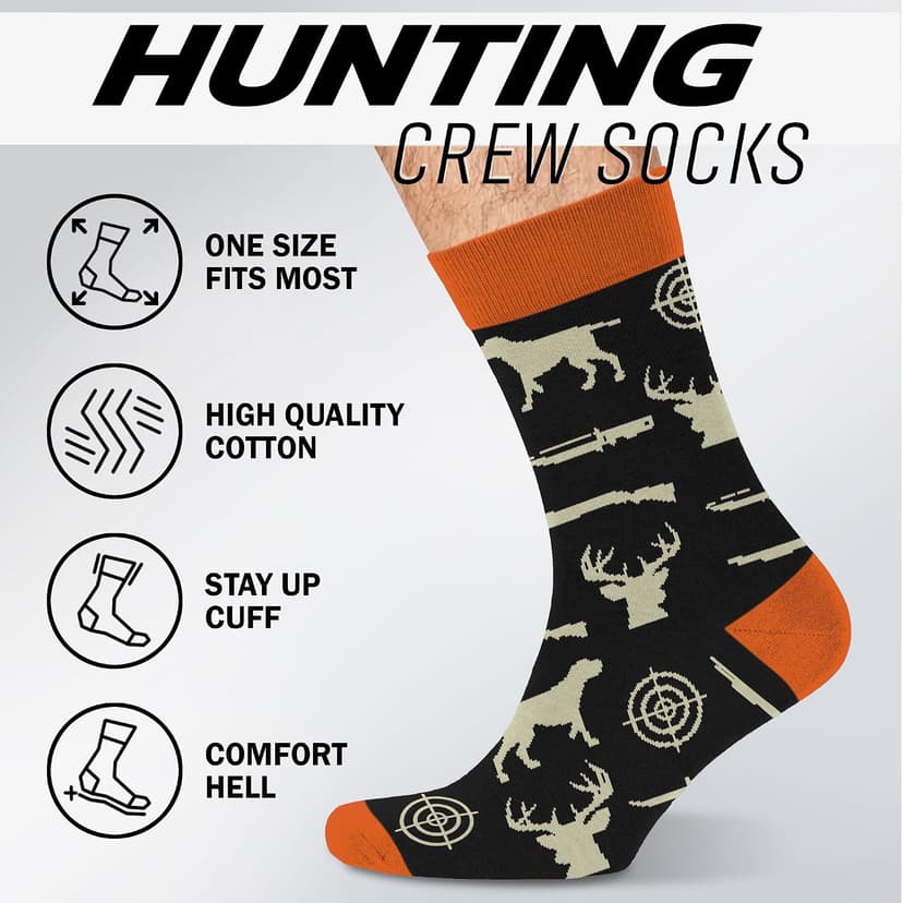 Hunting Accessories for Men, Dad - Funny Deer & Duck Hunting Socks - Stocking Stuffers, Christmas Gift B0GCCP51NT