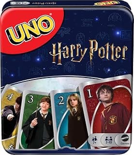 Movie-Themed Deck & Special Sorting Hat Rule for Kids, Teens & Family Game Night for 2-10 Players Mattel Games UNO Harry Potter Card Game with Storage Tin, Ages 7+ B07KSHBB36