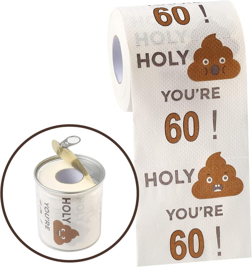 Happy Birthday Gifts for Boys Son and Girls - 3-Ply Funny Toilet Paper Roll, Birthday Toilet Paper Gag Funny Birthday Gift Novelty for Birthday Party Decorations Eighteenth Party Supplies (60th Years)