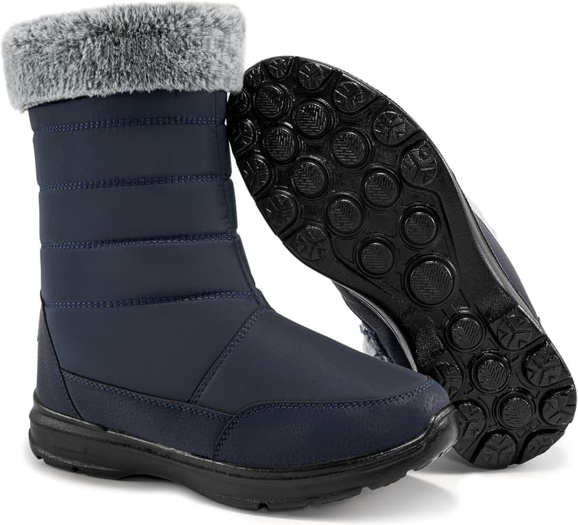 Decould sylf Snow Boots for Women Mid Calf 2026: Winter Warm Fur Lined Shoes Comfortable Waterproof with Zipper for Outdoor Walking