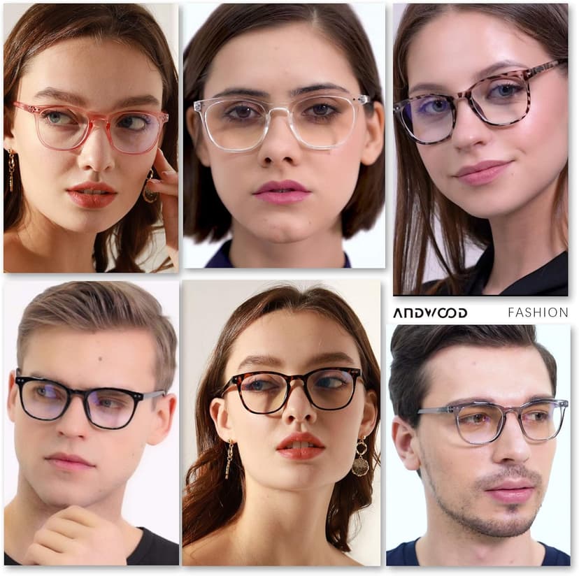 ANDWOOD Blue Light Blocking Glasses Women Men Computer Small Face Clear Bluelight Blocker Eyeglasses Frame