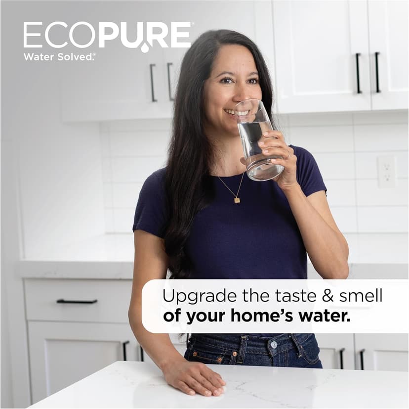 EcoPure EPINL30 5-Year In-Line Refrigerator Water Filter – Universal Fit for Most Fridges, Ice Makers, RVs & Boats – Reduces Chlorine Taste & Odor – Easy DIY Install with 1/4" Fittings