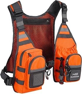 BASSDASH FV08 Ultra Lightweight Fly Fishing Vest for Men and Women Portable Chest Pack One Size Fits Most