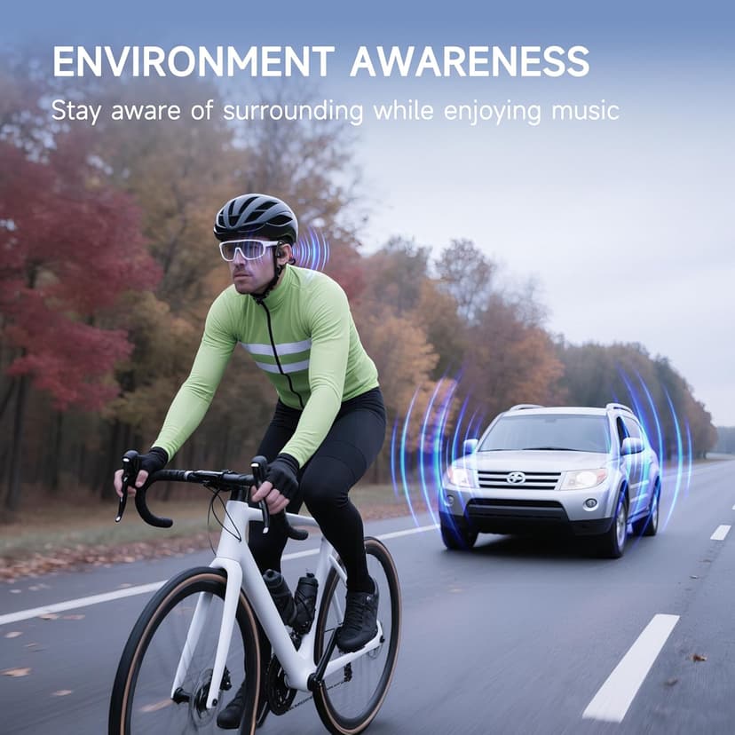 Acjohtin Open Ear Headphones, Bluetooth 6.1 Wireless Air Conduction Headphones Sport Earbuds,IPX6 Waterproof,Clear Call,Lightweight Earphones for Running Cycling Workouts (Black)