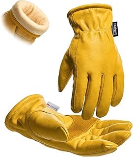 toolant Winter Work Gloves for Men, Insulated Leather with Water Resistance and Abrasion Protection for Cold Weather