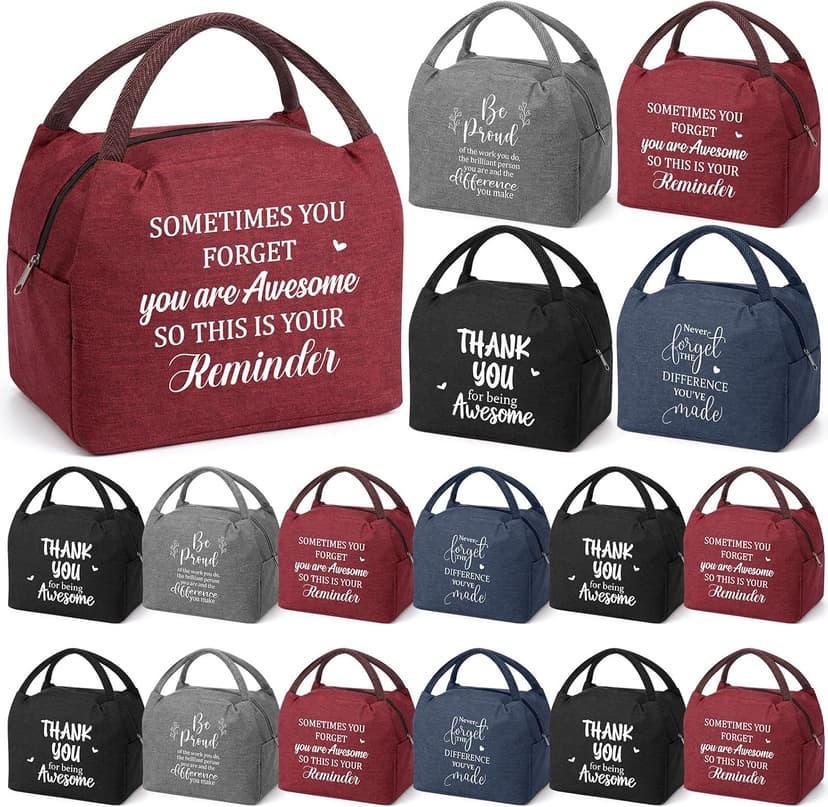 Insulated Lunch Bag, Reusable Leakproof Tote Box, Inspirational Thank You Gift, Teacher Coworker Volunteer Customer Nurses 16 Pcs Christmas Employee Appreciation Gift Bulk Team Staff Classic B0GHNFCD4H