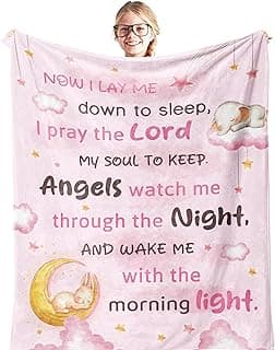Nicetous Baptism Gifts for Girl Boy Blanket 50x40in, Baptismal Gifts for Women/Kid/Baby Girl, Baptism Favors, Christening Gifts for Girls, Baptism Gift Idea Throw Blanket