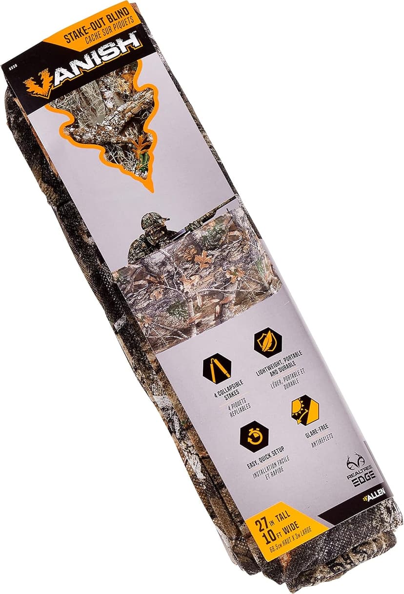 Allen Company Portable Ground Blind for Turkey and Deer Hunting - Outdoor Shooting Gear - Comes with Stakes for Easy Set Up - Realtree Edge Camo - 10" L x 27" H