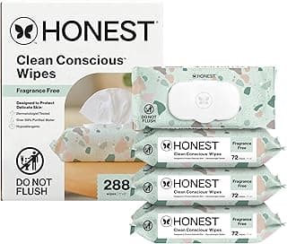 The Honest Company Hypoallergenic Multi-Use Baby Wipes for Sensitive Skin, Geo Mood, 288 Count