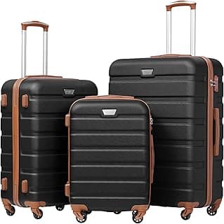 Coolife Luggage 3 Piece Set Suitcase Spinner Hardshell Lightweight TSA Lock