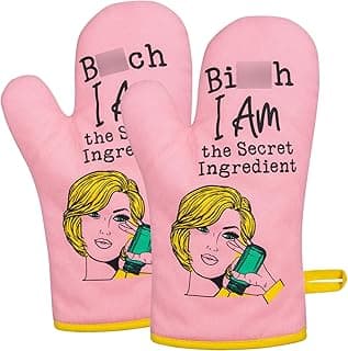 Miracu Oven Mitt, Funny Kitchen Cooking Oven Mitts, Pink Kitchen Accessories, Cute Baker Stuff, Baking Gifts for Women Mom, House Warming Gifts New Home Apartment, for Christmas Birthday Housewarming