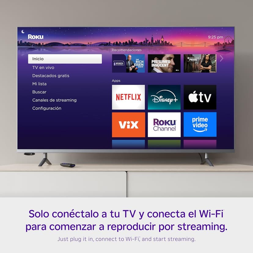 Roku Express Dispositivo de Streaming HD para TV (Spanish Edition) - Con VIX Premium, Control remoto con botones de acceso rápido I Roku Express HD Streaming Device for TV, with VIX Premium Offer