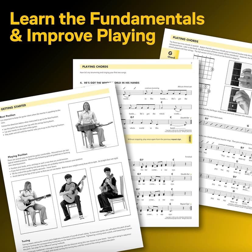 Essential Elements for Guitar Book 1 | Beginner Guitar Method with Chords, TAB, and Music Theory | Step-by-Step Lessons for Students and Teachers | Easy Guitar Songbook with Popular Songs