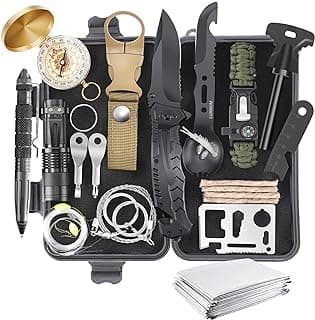 Gifts for Men Dad Christmas Husband Teenage Boy, Survival Kit 28 in 1, Survival Gear Tool Emergency Tactical Equipment Supplies Kits for Families Outdoors Camping Hiking Adventures B09DPFD2DP